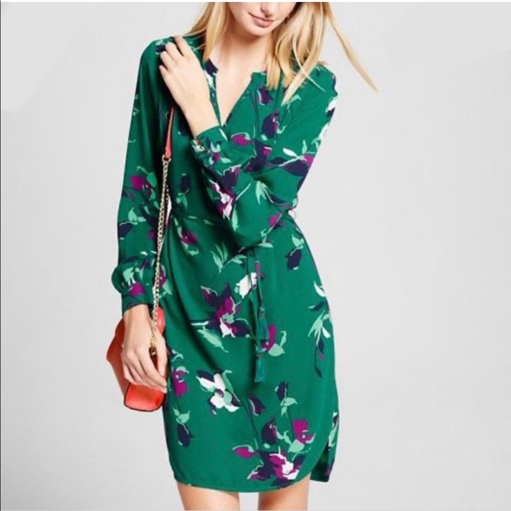 MERONA Green Floral Shift Dress